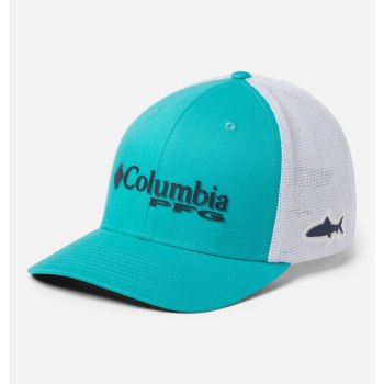 Columbia Ženske Kape - PFG Mesh Ball Svijetlo Tirkizne Bijele Tamnoplave | QNHZ-80231